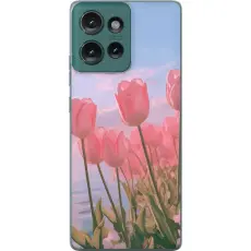 Gustaf - Mobilskal till Motorola Edge 50 med Rosa Tulpaner