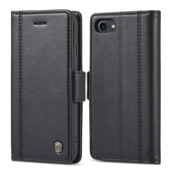 LC.imeeke - LC.IMEEKE iPhone 7/8/SE (2020/2022) Plånboksfodral Konstläder - Svart