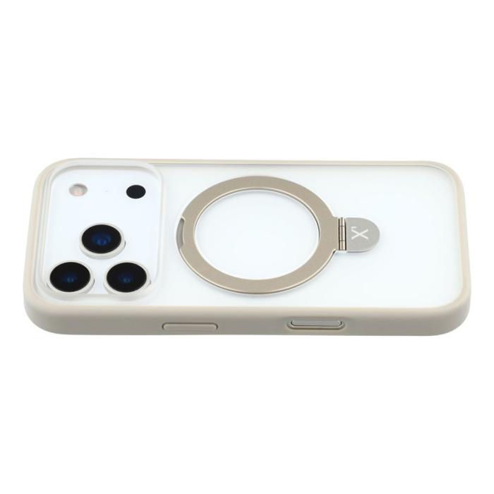 X-Level - X-LEVEL iPhone 17 Pro Fodral Metal Kickstand TPU PC Grå
