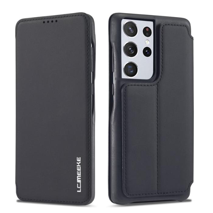 LC.imeeke - LC.IMEEKE Samsung Galaxy S21 Ultra Fodral KonstLäder - Svart