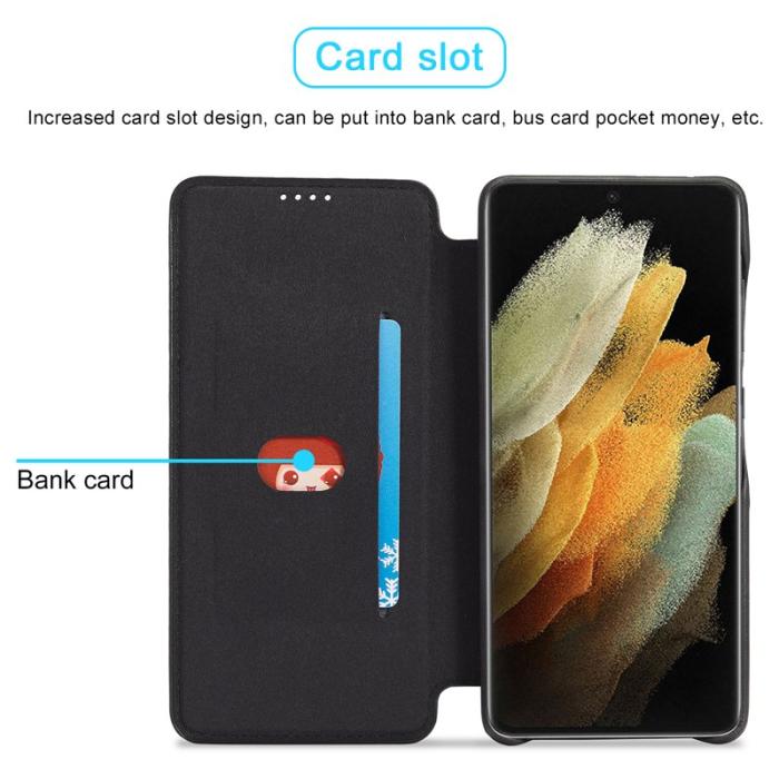 LC.imeeke - LC.IMEEKE Samsung Galaxy S21 Ultra Fodral KonstLäder - Svart