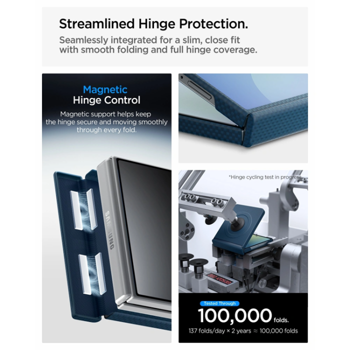 Spigen - Spigen Mobilskal För Galaxy Z Flip 8 MagSafe Airskin Aramid - Navy