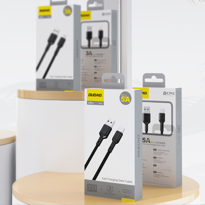 Dudao - Dudao USB-A - USB-C kabel 5A 1m L9T - Svart