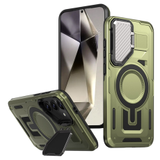 A-One Brand - Galaxy S25/S24 Mobilskal MagSafe Kickstand - Olive Grön