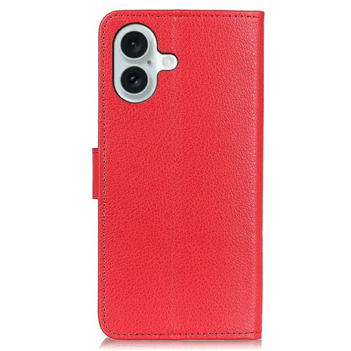 A-One Brand - iPhone 17 Plånboksfodral Litchi Texture - Röd