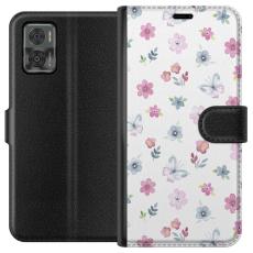 iSecrets - Plånboksfodral till Motorola Moto E22i med Blommor och fjärillar