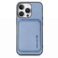 A-One Brand - iPhone 16 Pro Max Mobilskal korthållare Carbon Fiber - Blå