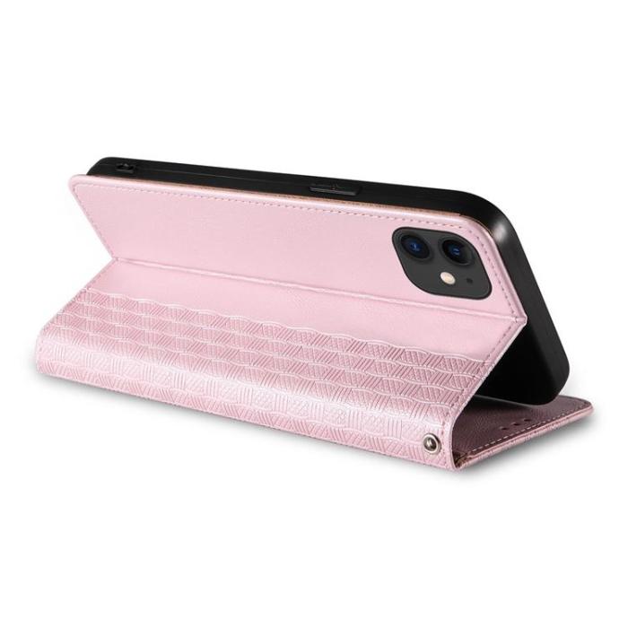 UTGATT1 - iPhone 13 Plånboksfodral Magnet Strap - Rosa