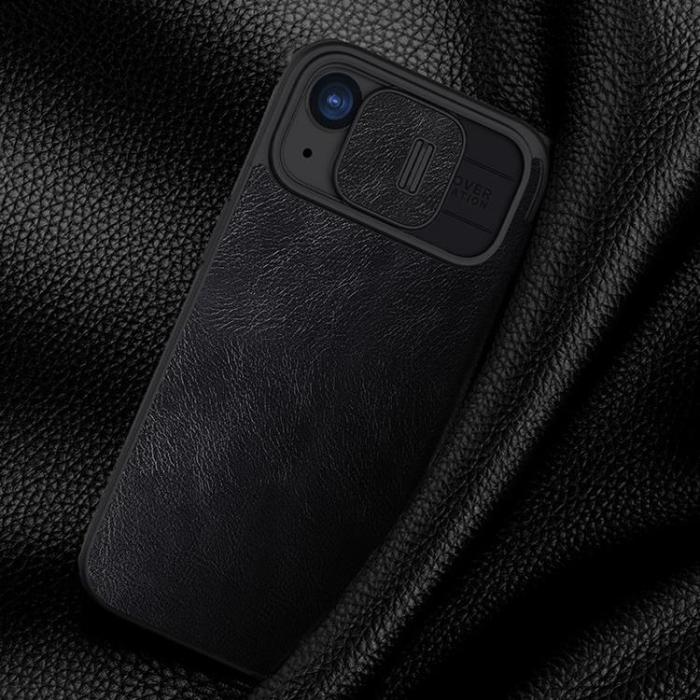 Nillkin - Nillkin iPhone 15 Pro Max Plånboksfodral QinPro Läder - Svart