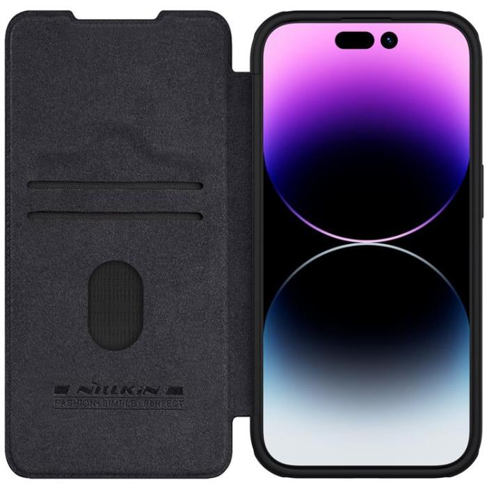 Nillkin - Nillkin iPhone 15 Pro Max Plånboksfodral QinPro Läder - Svart