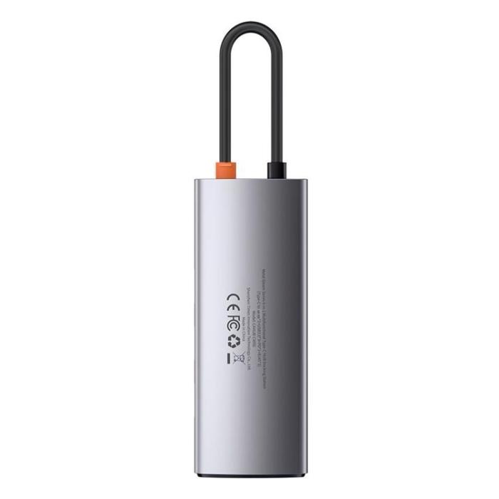 BASEUS - Baseus 6in1 Multifunktionell HUB USB-C 100 W - Grå