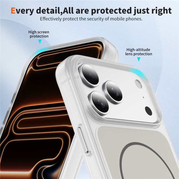 A-One Brand - iPhone 17 Pro Max Mobilskal MagSafe Skin Touch TPU PC - Vit