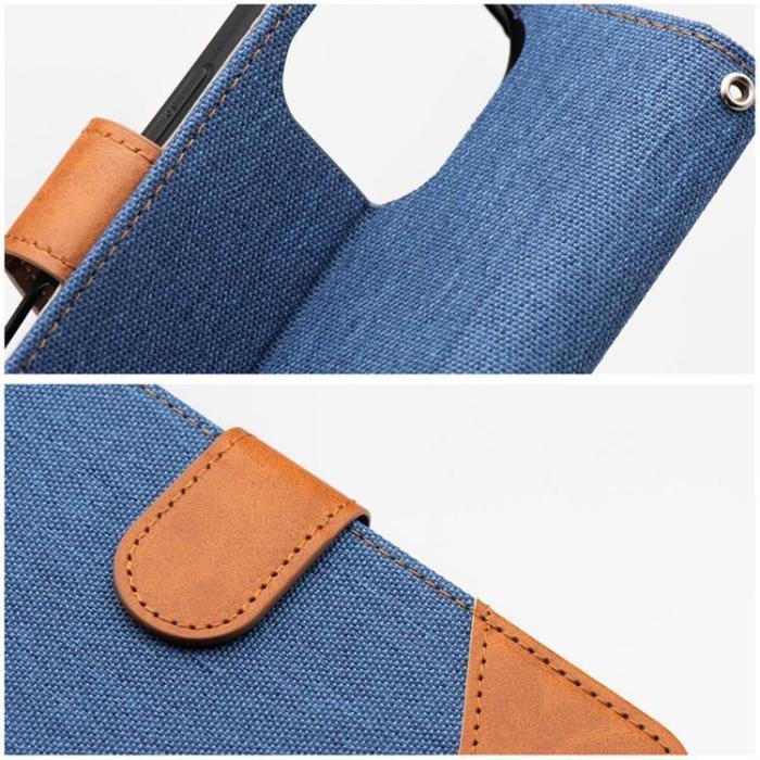 OEM - iPhone 16 Pro Plånboksfodral Jeans - Blå