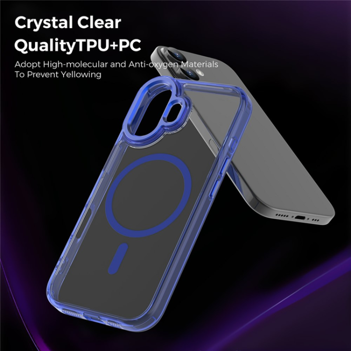 A-One Brand - iPhone 17 Mobilskal MagSafe TPU+PC Transparent - Sapphire