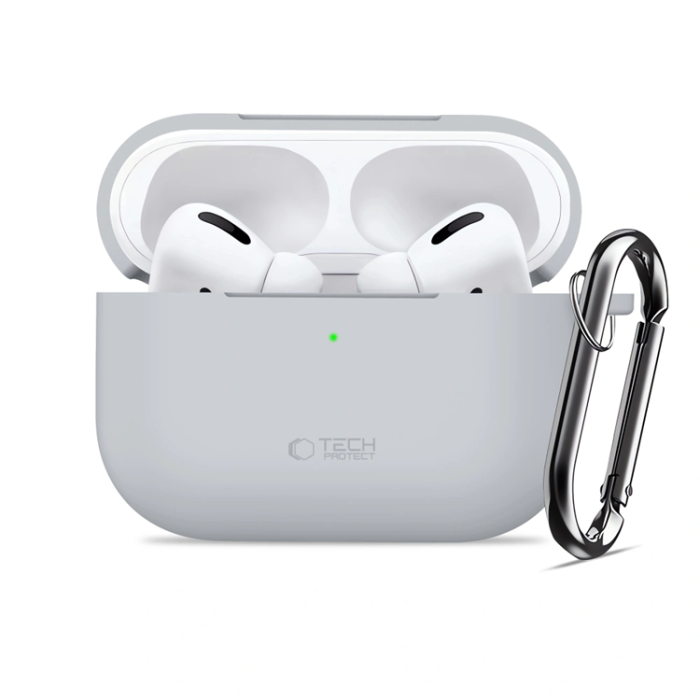 Tech-Protect - Tech-Protect Apple Airpods Pro 3 Skal Silikon Hook - Crayon Grå