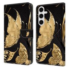 OEM - Samsung Galaxy S26 / S26 Pro Pl&aring;nboksfodral 3D M&ouml;nster Konstl&auml;der Gyllene Fj&auml;ril