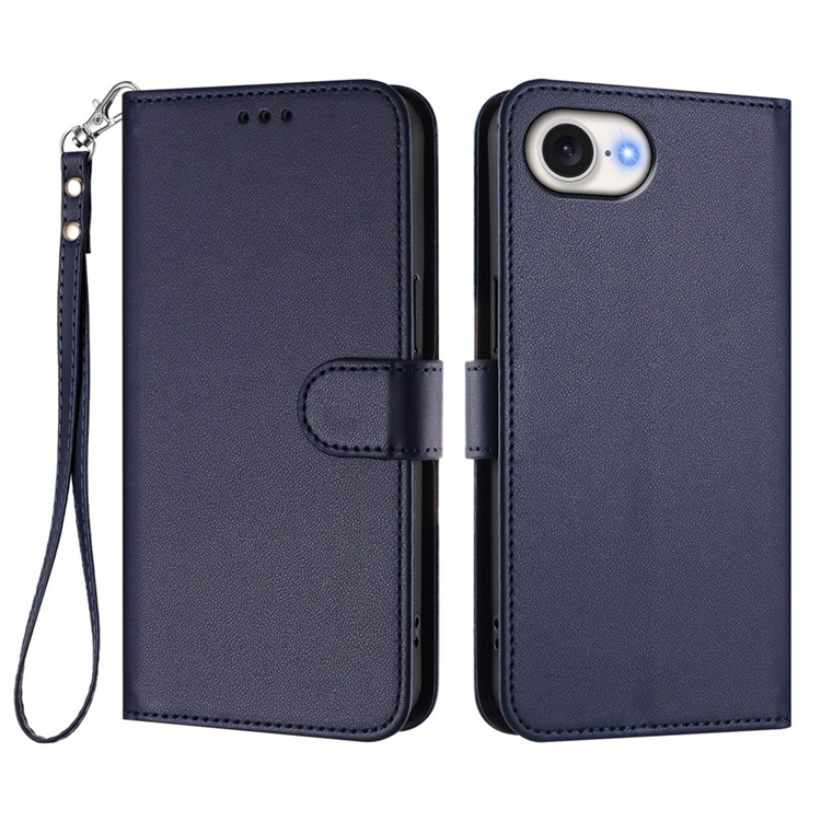 iPhone 16e Plånboksfodral Läder med Handledsrem - Blå | 2353 | AlltMobil