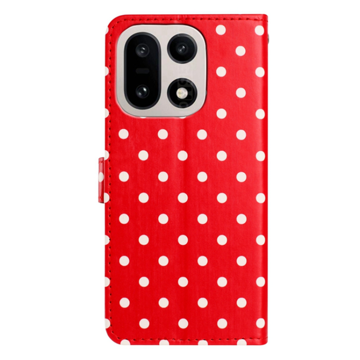A-One Brand - OnePlus 15 5G Plånboksfodral Polka Dot Pattern Läder - Röd