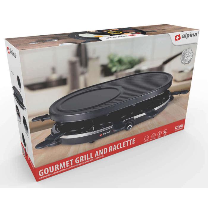 UTGATT1 - ALPINA Raclettejärn Grill Gourmet 8 Personer