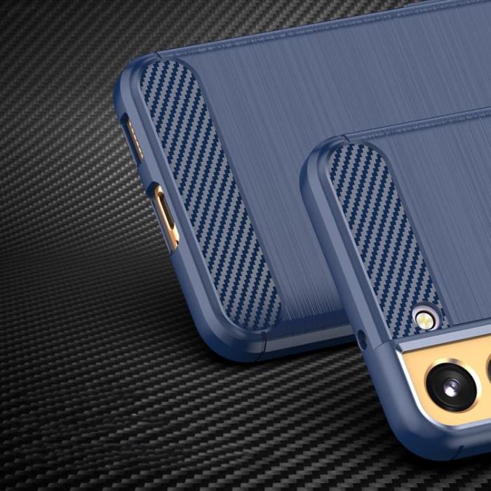 OEM - Galaxy S23 Skal Carbon Silicone Flexible - Blå