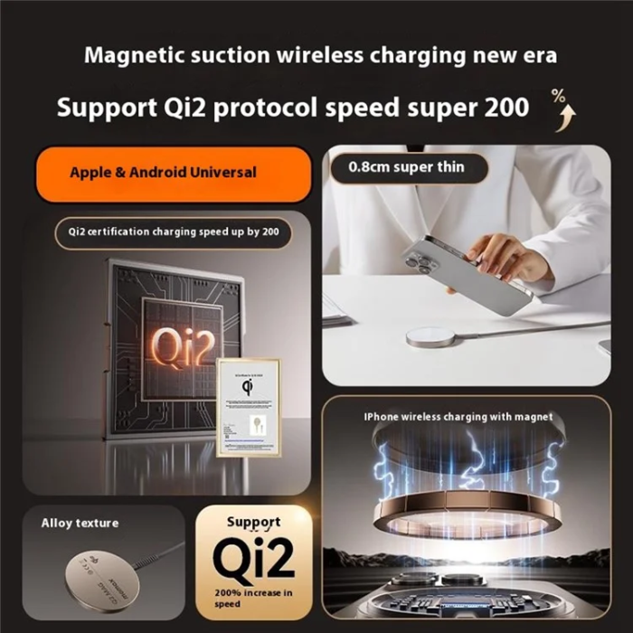 Momax - MOMAX Qi2 MagSafe Trådlös Laddare iPhone 15W