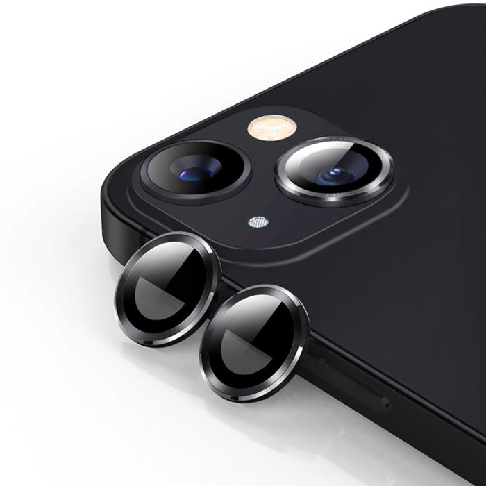 A-One Brand - iPhone 13 / iPhone 13 Mini Kameralinsskydd i Härdat glas - Svart