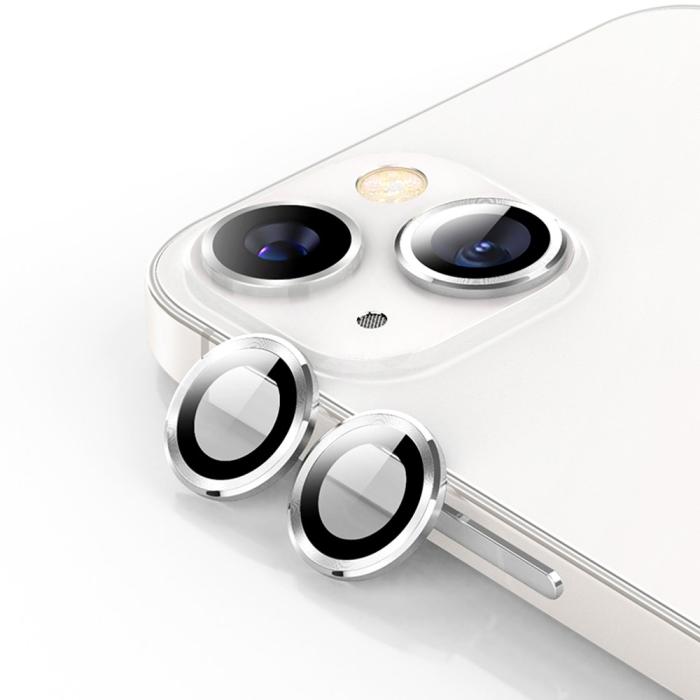 A-One Brand - iPhone 13 / iPhone 13 Mini Kameralinsskydd i Härdat glas - Silver