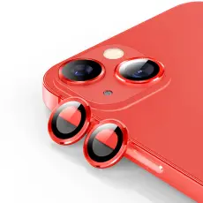 OEM - iPhone 13 / iPhone 13 Mini Kameralinsskydd i Härdat glas - Röd