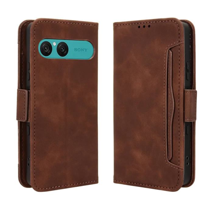 A-One Brand - Sony Xperia 10 VII Plånboksfodral Läder - Brun