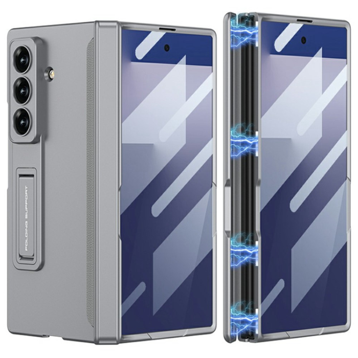 GKK - GKK Galaxy Z Fold 7 Mobilskal med Magnetic Hinge Kickstand - Grå