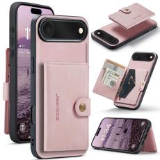 OEM - JEEHOOD Mobilskal till iPhone Air Konstl&auml;der + Plast Avtagbar - Rosa