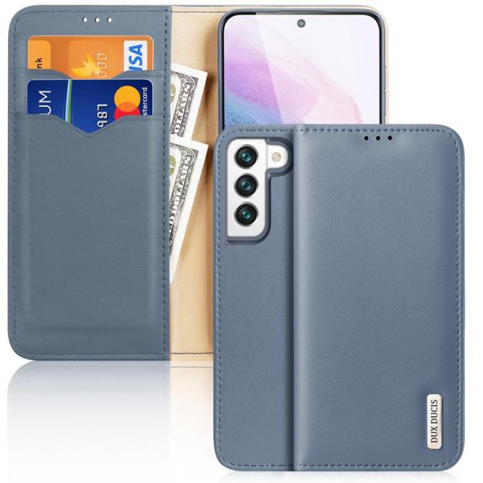 Dux Ducis - Dux Ducis Hivo Äkta Läder Fodral Galaxy S22 - Blå