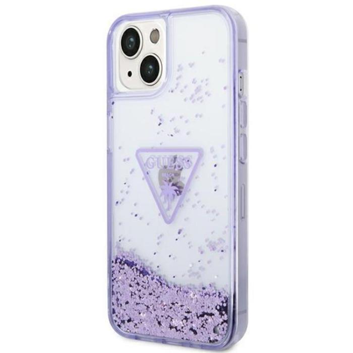 UTGATT1 - GUESS iPhone 14 Plus Skal Liquid Glitter Palm Collection - Lila