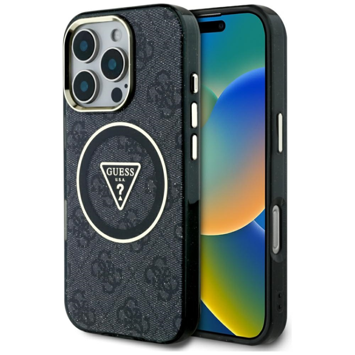 Guess - Guess iPhone 16 Pro Mobilskal Magsafe Glitter - Svart