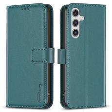 BINFEN COLOR - BINFEN Samsung Galaxy A55 5G Flip Pl&aring;nboksfodral Konstl&auml;der - Gr&ouml;n