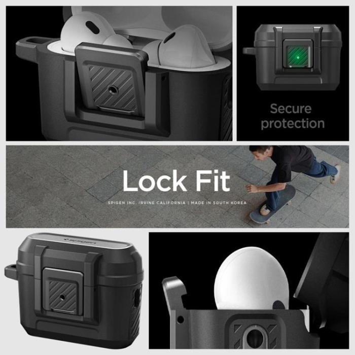 UTGATT - Spigen Airpods Pro 1/2 Skal Lock Fit - Svart