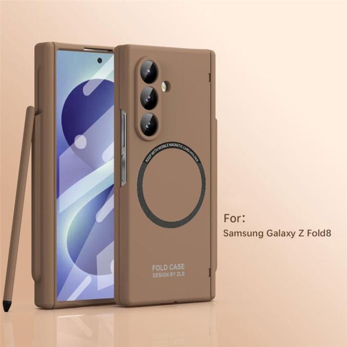 A-One Brand - Mobilskal För Galaxy Z Fold 8 MagSafe med Stylus - Karamell