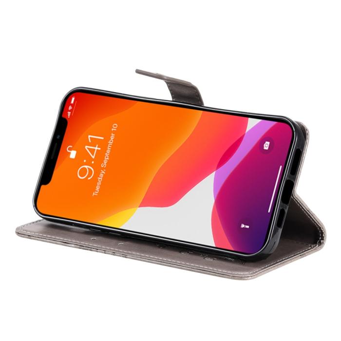 OEM - Fjärilar Plånboksfodral iPhone 13 Pro Max - Grå