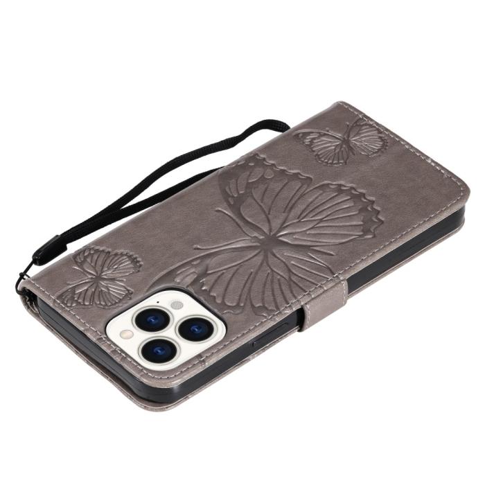 OEM - Fjärilar Plånboksfodral iPhone 13 Pro Max - Grå