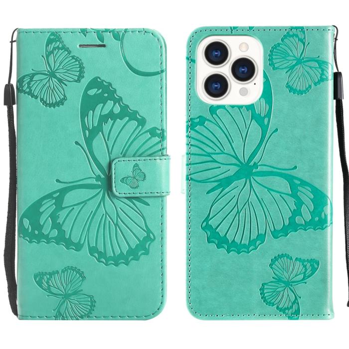 OEM - Fjärilar Plånboksfodral iPhone 13 Pro Max - Turkos