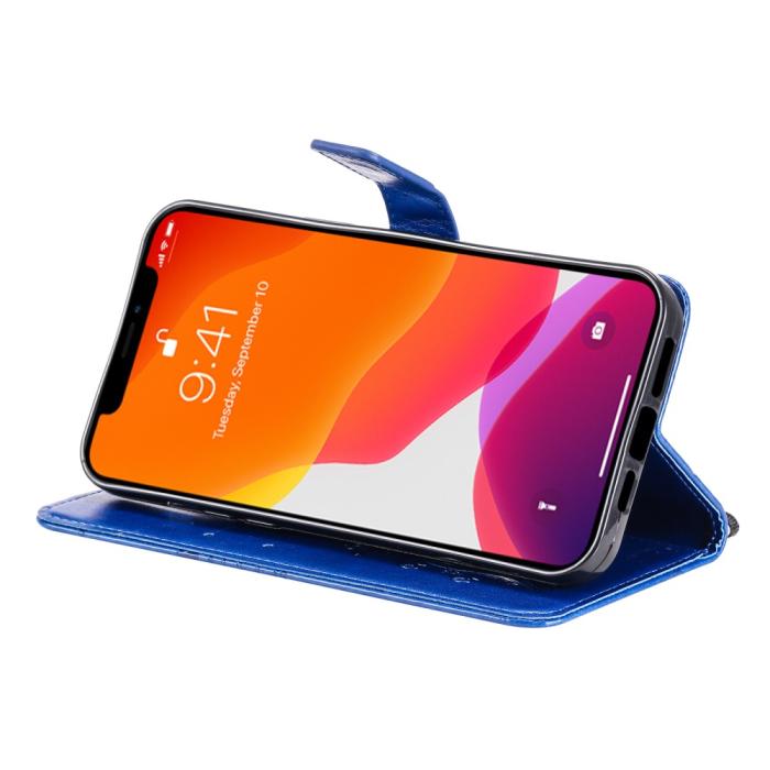 UTGATT1 - Fjärilar Plånboksfodral iPhone 13 Pro Max - Blå