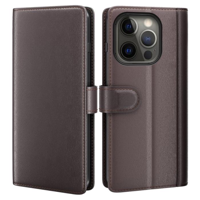 OEM - Äkta Läder Fodral till iPhone 13 Pro Max - Brun
