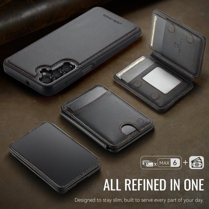 OEM - JEEHOOD Mobilskal till Samsung Galaxy A15 5G Konstläder - Svart