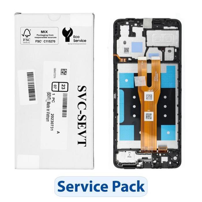 OEM - SAMSUNG A06 Skärm med LCD-display A065 ServicePack - Svart