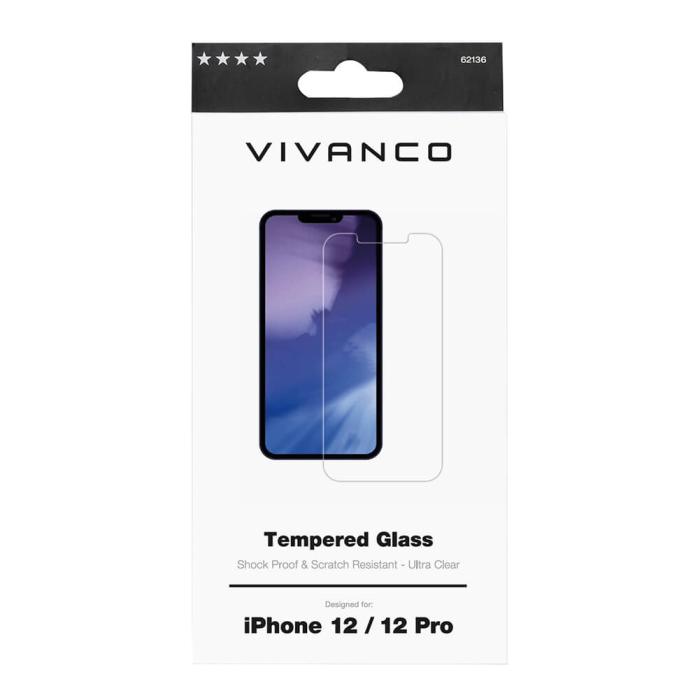UTGATT1 - Vivanco Skyddsglas 9H iPhone 12 / 12 Pro
