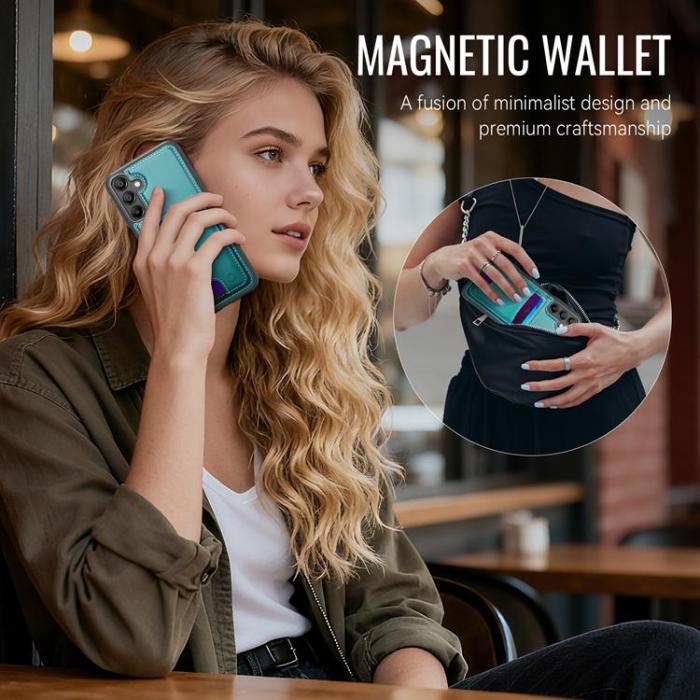 OEM - JEEHOOD Samsung Galaxy A16 4G/5G Mobilskal Konstläder - Blå