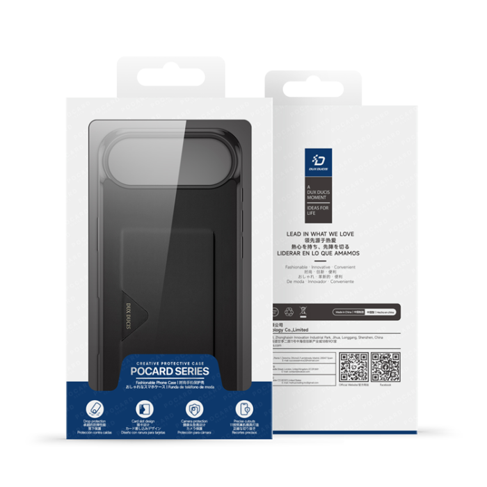 Dux Ducis - DUX DUCIS iPhone Air Mobilskal Korthållare Pocard - Svart