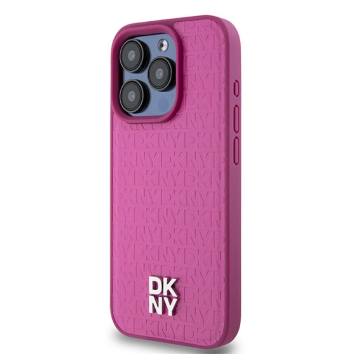 DKNY - DKNY iPhone 15 Pro Mobilskal Magsafe Läder Pattern Metal Logo