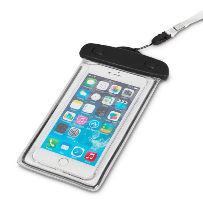 OEM - Vattentätt Mobilfodral PVC Med Lanyard - Svart
