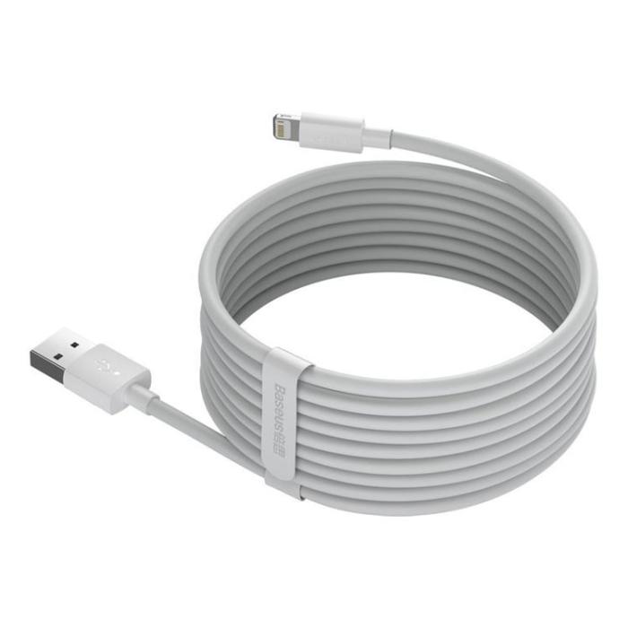 BASEUS - Baseus 2x USB-A till Lightning kabel 1.5m - Vit